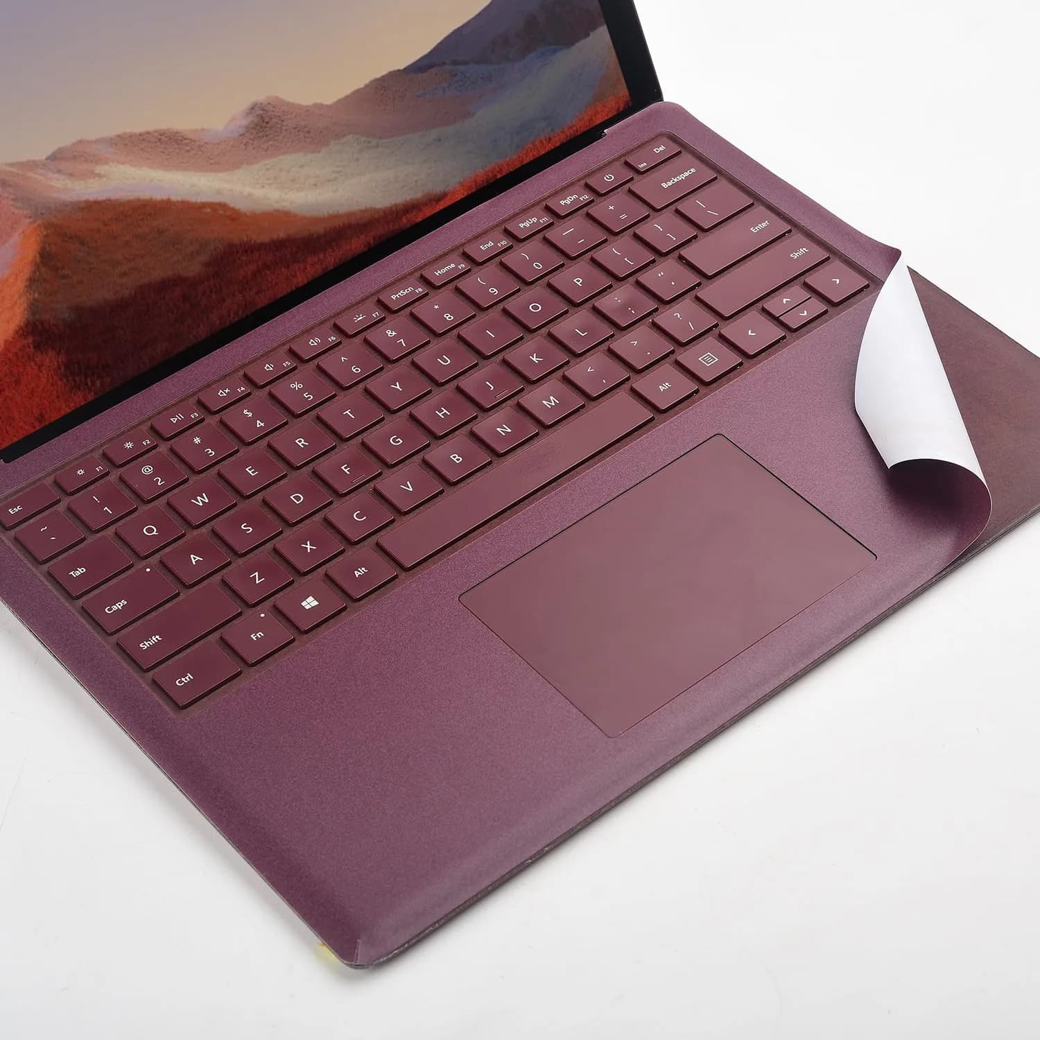 xisiciao Full Size Keyboard Palm Rest Protector for Microsoft Surface Laptop 3/4/5 (Burgundy) | Scratch-Resistant PVC Vinyl Decal