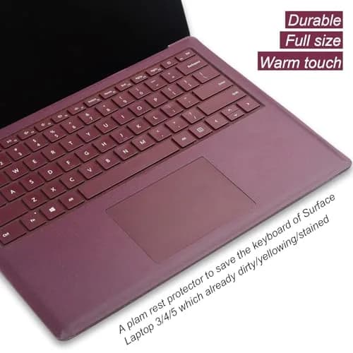 xisiciao Full Size Keyboard Palm Rest Protector for Microsoft Surface Laptop 3/4/5 (Burgundy) | Scratch-Resistant PVC Vinyl Decal thumbnail 3