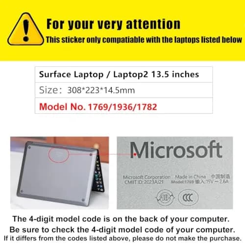 xisiciao Blue Palm Rest Protector for Microsoft Surface Laptop/Laptop 2 13.5 Inches | Scratch-Resistant PVC Cover thumbnail 2