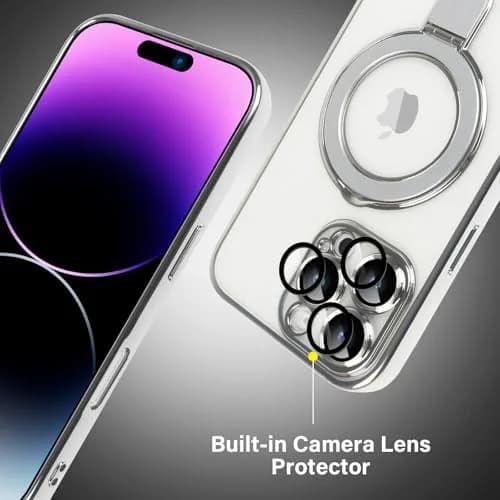 Omio Clear Magnetic Stand Case for iPhone 16 Pro Max 6.9 inch | Compatible with MagSafe, Shockproof TPU with Camera Lens Protector thumbnail 6