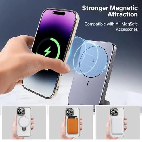 Omio Magnetic Invisible Stand Case for iPhone 16 Pro Max 6.9 inch | Clear Plating Soft Shockproof with Camera Lens Protector thumbnail 5