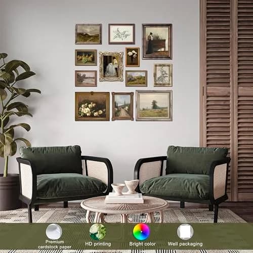 LANCHI95 12 Pcs Unframed Vintage Moody Reading Art - Dark Academia Decor, Vintage Posters for Room, Moody gallery wall art, Eclectic French Country Pictures Wall Decor for Bedroom thumbnail 4
