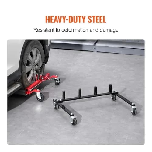 VEVOR Car Dolly Rack, Storage Rack with 360° Rotatable Wheels, Heavy-Duty Steel, 31.3x18.8x8.8 inch | Space-Efficient Garage Organizer thumbnail 6