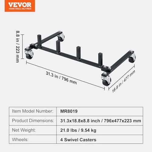 VEVOR Car Dolly Rack, Storage Rack with 360° Rotatable Wheels, Heavy-Duty Steel, 31.3x18.8x8.8 inch | Space-Efficient Garage Organizer thumbnail 7