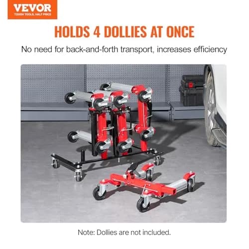 VEVOR Car Dolly Rack, Storage Rack with 360° Rotatable Wheels, Heavy-Duty Steel, 31.3x18.8x8.8 inch | Space-Efficient Garage Organizer thumbnail 2