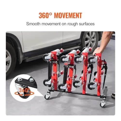 VEVOR Car Dolly Rack, Storage Rack with 360° Rotatable Wheels, Heavy-Duty Steel, 31.3x18.8x8.8 inch | Space-Efficient Garage Organizer thumbnail 3