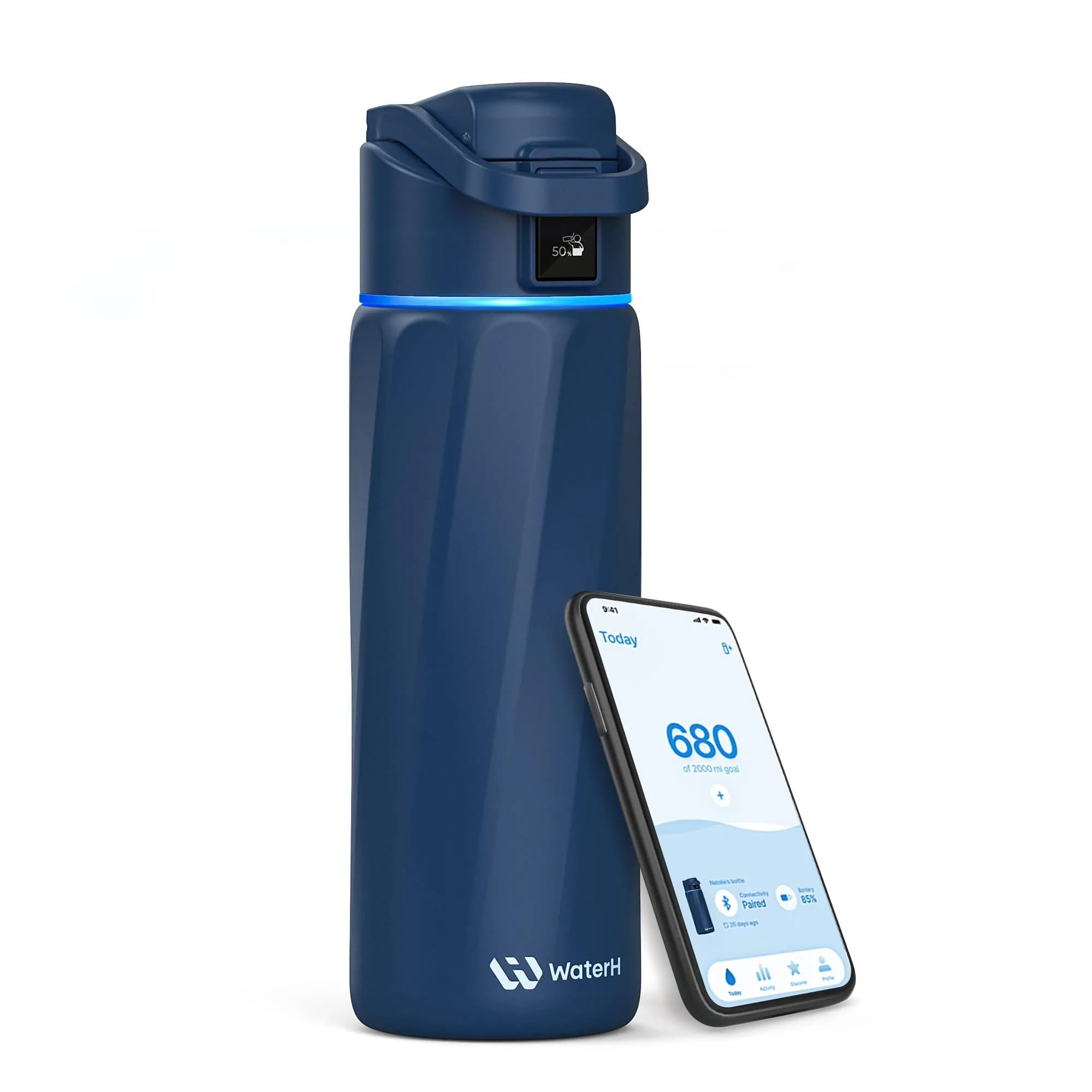 WaterH BOOST Smart Water Bottle Tracker with Reminder, 24oz | Hydration & Wellness Companion - main product image