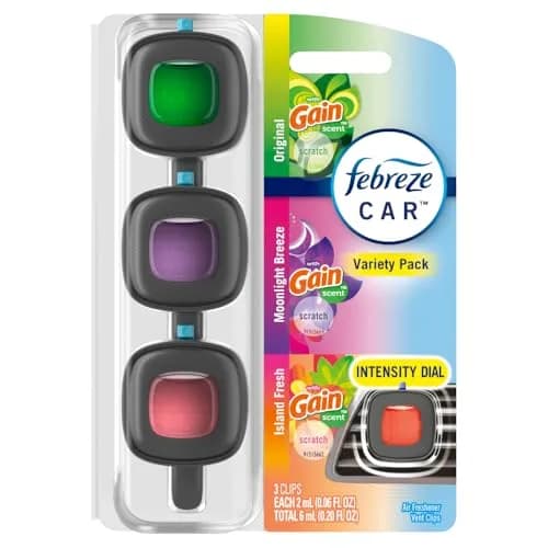 Febreze Car Air Freshener Vent Clips Mixed Gain Scent 3 Count | Odor-Fighting Automotive Fragrance thumbnail 9