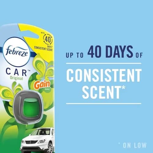 Febreze Car Air Freshener Vent Clips Mixed Gain Scent 3 Count | Odor-Fighting Automotive Fragrance thumbnail 2