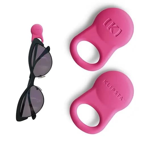 KLIPSTA SPEX Magnetic Glasses Holder Clip 2-Pack (Hot Pink) | Secure Eyewear & ID Badge Clip thumbnail 1
