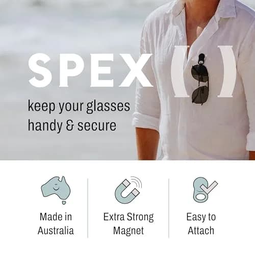 KLIPSTA SPEX Magnetic Glasses Clips (Stone & Black 2-Pack) | Secure Eyewear & ID Holder thumbnail 3