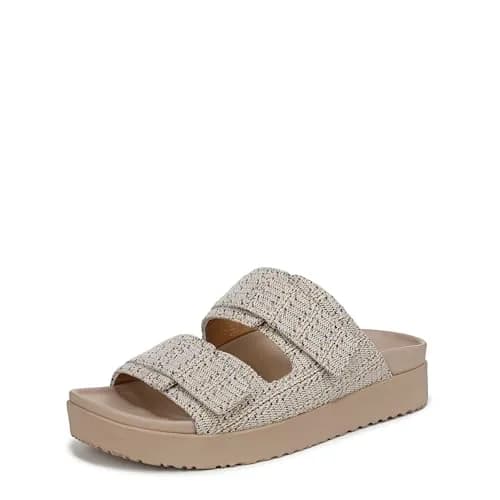 Vionic Women's Riviera Slide Sandals Skipper Blue/Gold 7.5 Wide | Built-in VIO MOTION Technology Arch Support thumbnail 1