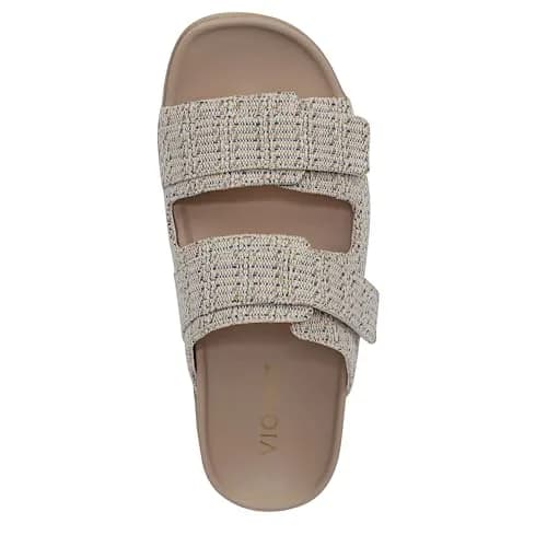 Vionic Women's Riviera Slide Sandals Skipper Blue/Gold 7.5 Wide | Built-in VIO MOTION Technology Arch Support thumbnail 8