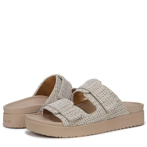 Vionic Women's Riviera Slide Sandals Skipper Blue/Gold 7.5 Wide | Built-in VIO MOTION Technology Arch Support thumbnail 9