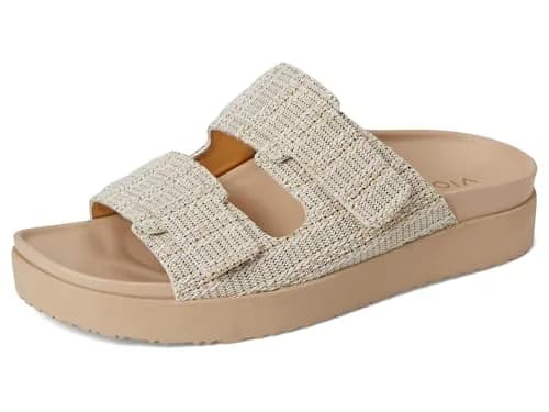 Vionic Women's Riviera Slide Sandals Skipper Blue/Gold 7.5 Wide | Built-in VIO MOTION Technology Arch Support thumbnail 2