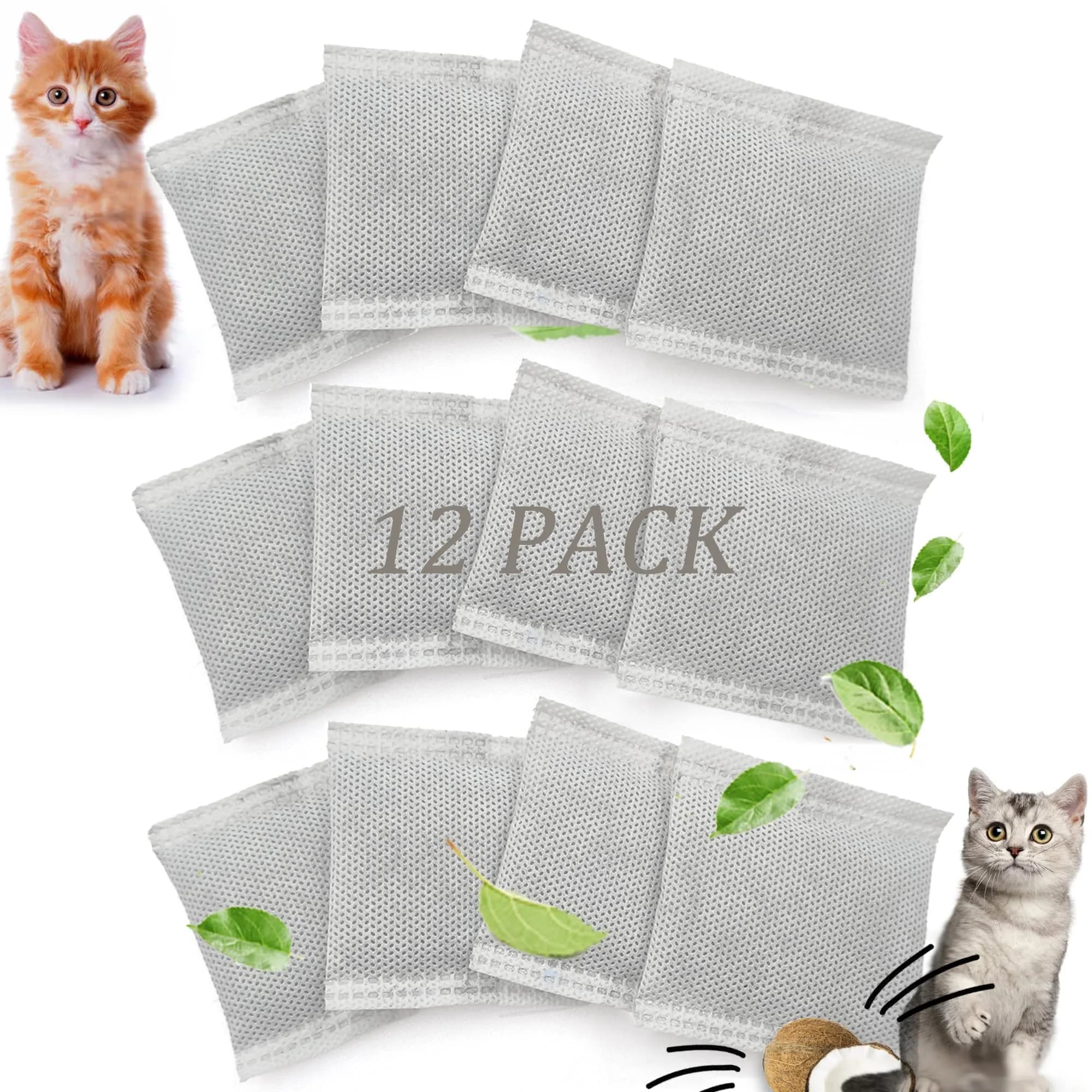 PurifyLogix Natural Activated Charcoal Filters for Hooded Cat Litter Box, 12 Pack | Odor Control Replacement — Black