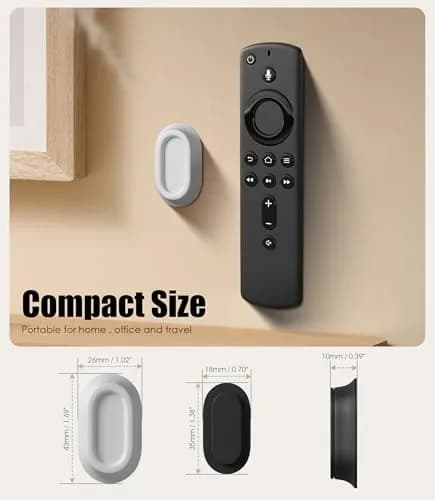 Nearockle Magnetic Remote Control Holder Wall Mount for TV/Fan, Black & White (4-Pack) | Strong N52 Magnet, No-Drill Installation thumbnail 2