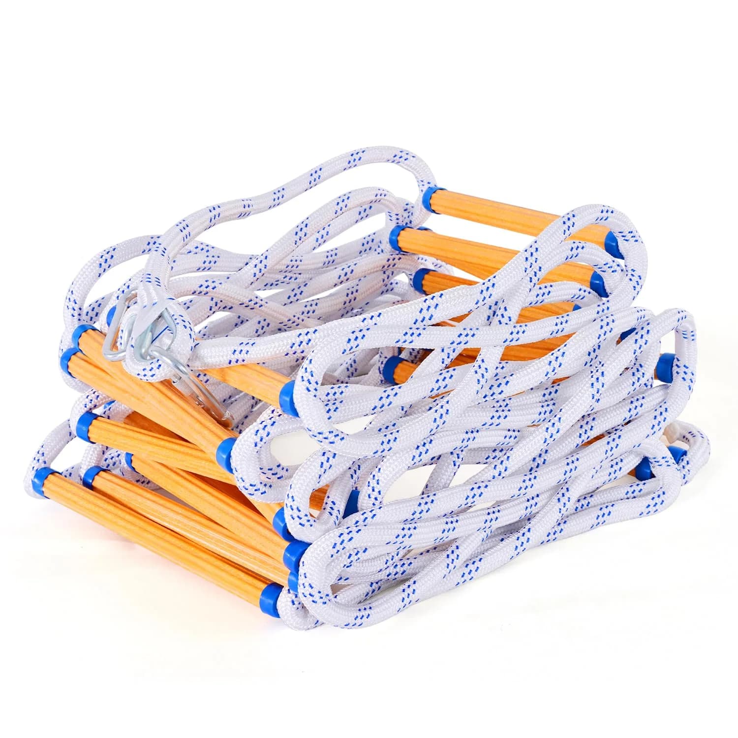 LZ.MZXU Fire Escape Ladder 13FT (3.96m) | Portable Rope Ladder with 2 Hooks for 2 Story Buildings