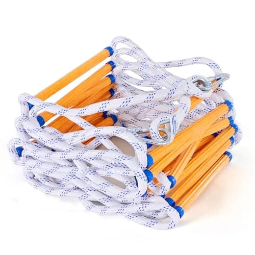 LZ.MZXU Fire Escape Ladder 13FT (3.96m) | Portable Rope Ladder with 2 Hooks for 2 Story Buildings thumbnail 7