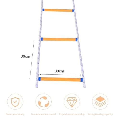 LZ.MZXU Fire Escape Ladder 13FT (3.96m) | Portable Rope Ladder with 2 Hooks for 2 Story Buildings thumbnail 3