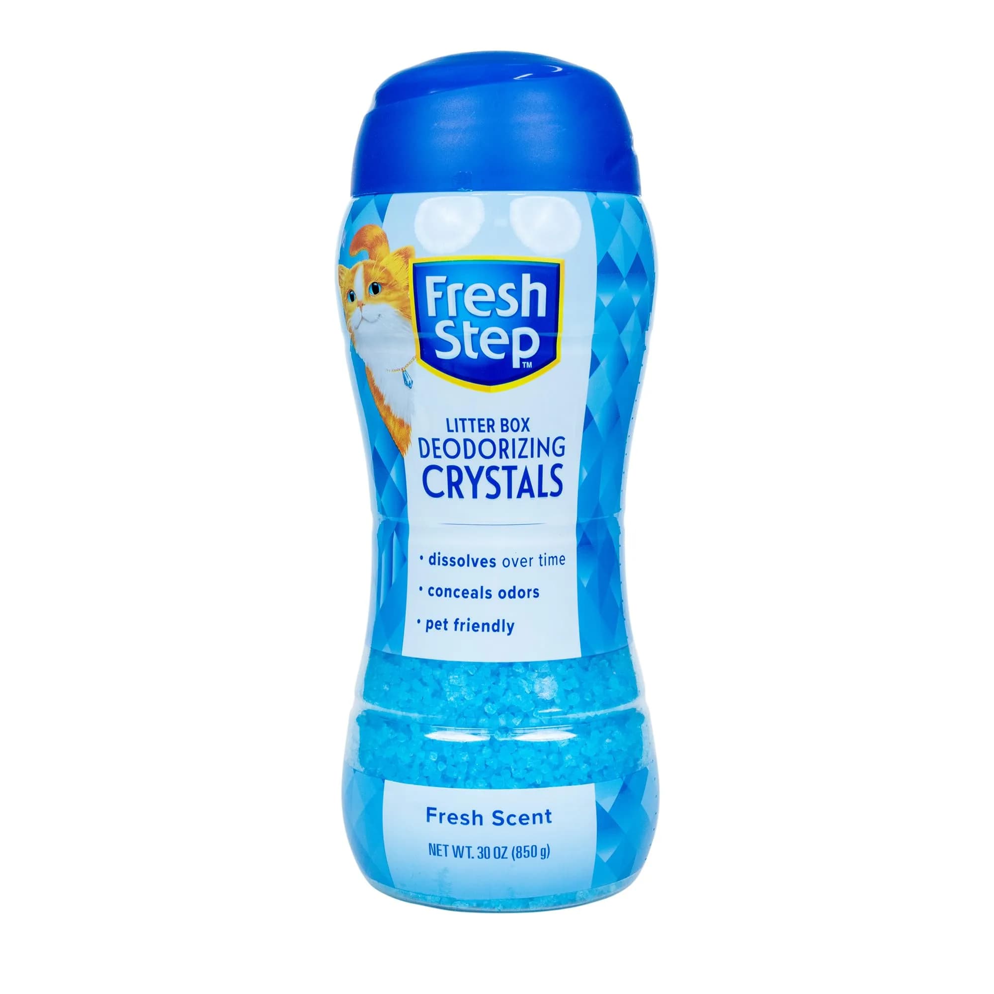 Fresh Step Cat Litter Crystals Deodorizer, Fresh Scent, 850g (30 Ounce) | Non-Toxic Odor Neutralizing Crystals