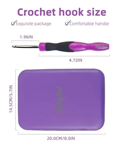 Bybykoi Lighted Crochet Hooks Set 2.0-14.0mm | 18 Sizes, Rechargeable, Ergonomic Handle thumbnail 5