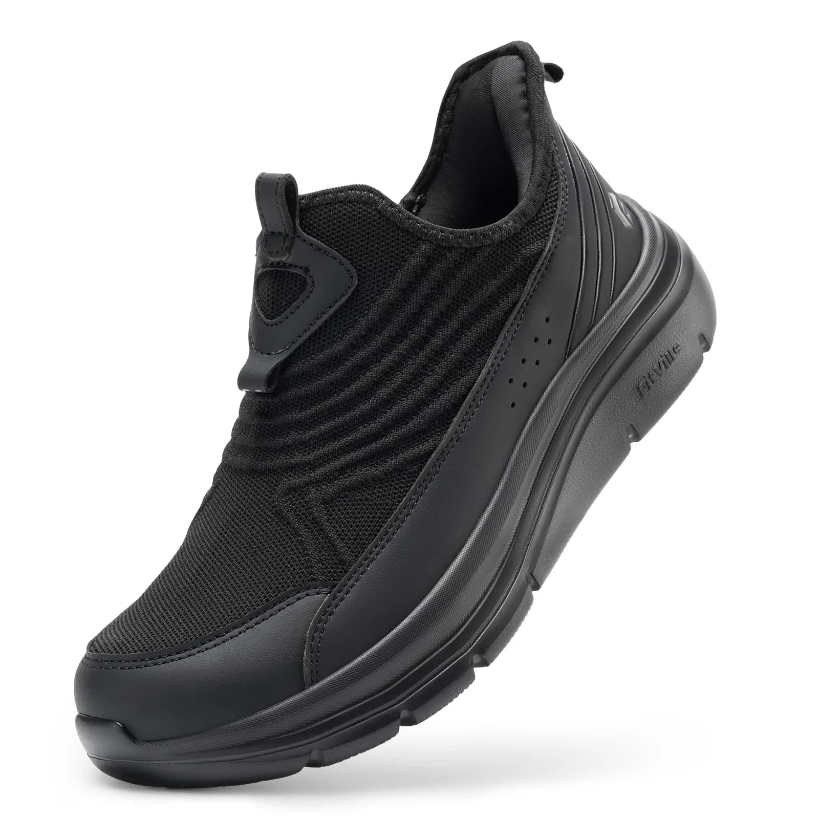 FitVille Men's Extra Wide Slip-On Walking Shoes, Hands-Free Sneakers with Arch Support, 27cm (11 X-Wide) | Comfortable for Standing All Day - main product image