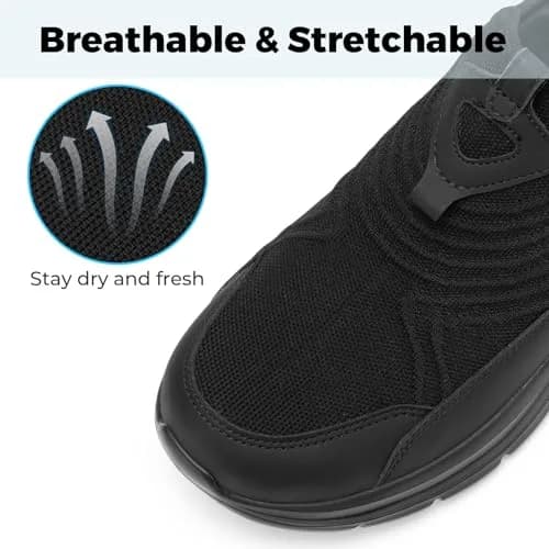 FitVille Men's Extra Wide Slip-On Walking Shoes, Hands-Free Sneakers with Arch Support, 27cm (11 X-Wide) | Comfortable for Standing All Day thumbnail 8
