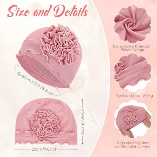 Geyoga Pink Chemo Headwear for Women Elastic | Soft, Breathable & Elegant thumbnail 4