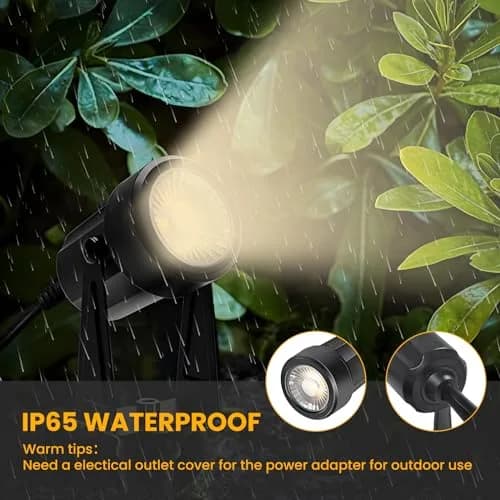Svater 4 Pack Landscape Lighting Low Voltage IP65 Waterproof 12V Plug in | 250 Lumens Warm White Outdoor Spotlights thumbnail 3
