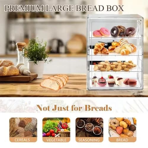 QIYUNI 4-Tier Acrylic Pastry Display Case | 38.1cm (15") Wide, 21L thumbnail 2