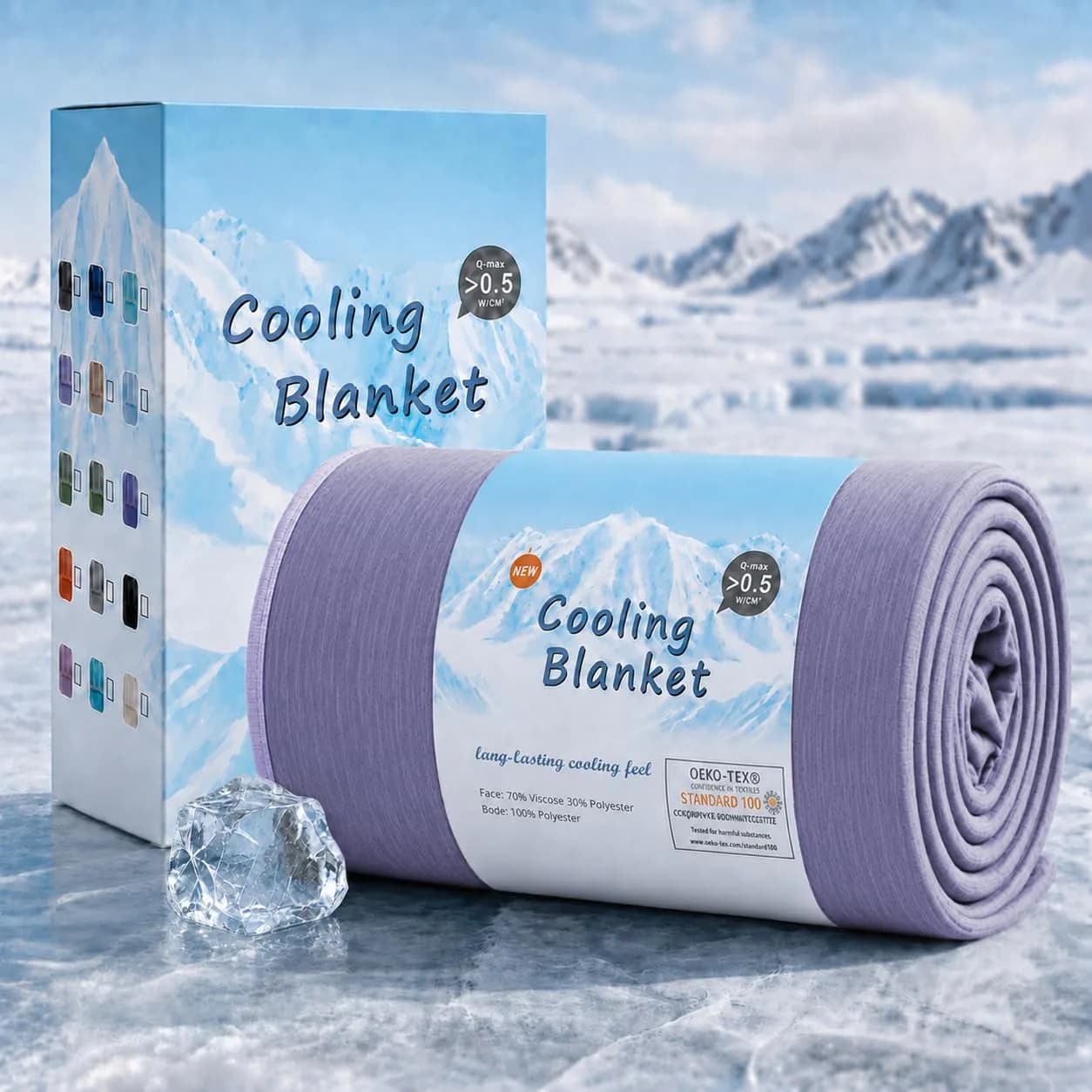 Topcee Cooling Blanket 227 kg (8 oz) Purple Striped | Keeps You Cool All Night