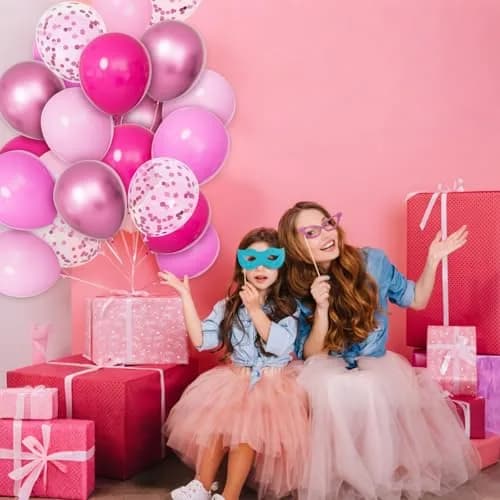 KUULBELA 68Pcs Pink Balloons Kit 12 Inch Metallic Pink Balloon, Baby Pink Party Balloons with Ribbons | Assorted Colors Balloon thumbnail 7