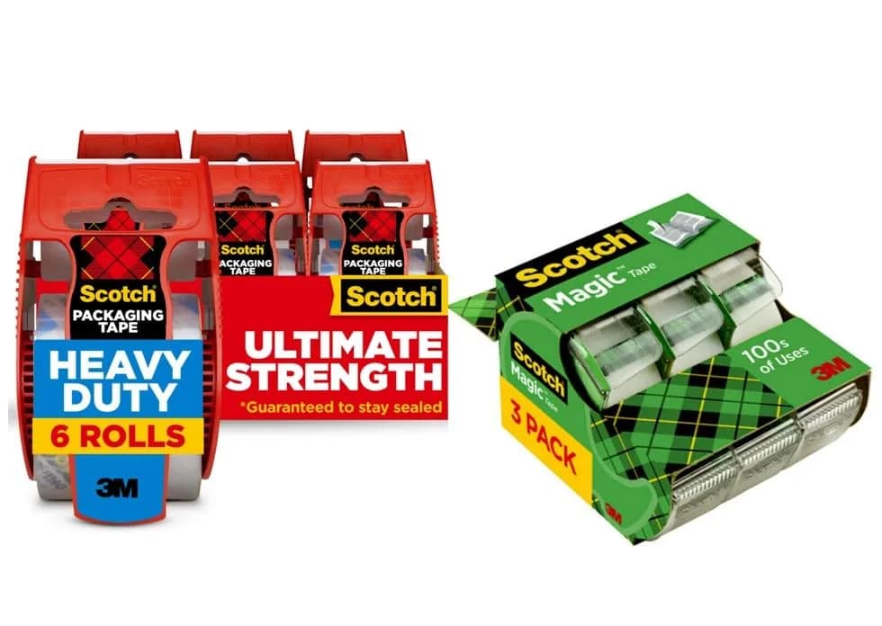 Scotch Magic Tape & Heavy Duty Shipping Tape Bundle 3/4 x 300 Inches & 1.88 x 800 Inches | USA Import, Duties Included thumbnail 2