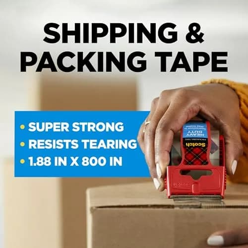 Scotch Magic Tape & Heavy Duty Shipping Tape Bundle 3/4 x 300 Inches & 1.88 x 800 Inches | USA Import, Duties Included thumbnail 3