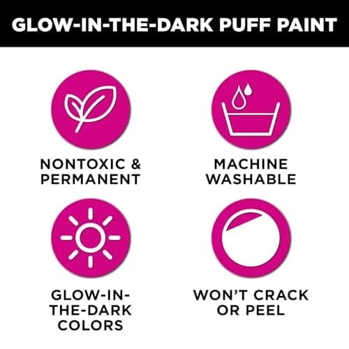 TULIP Puff Paint 0.75 oz Glow-in-the-Dark Fabric Paint 10 Pack | Dimensional, Washable, Flexible thumbnail 3