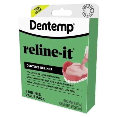 Dentemp Reline-It Denture Reline Kit Value Pack | Advanced Formula for Upper & Lower Dentures, 3 Relines thumbnail 8