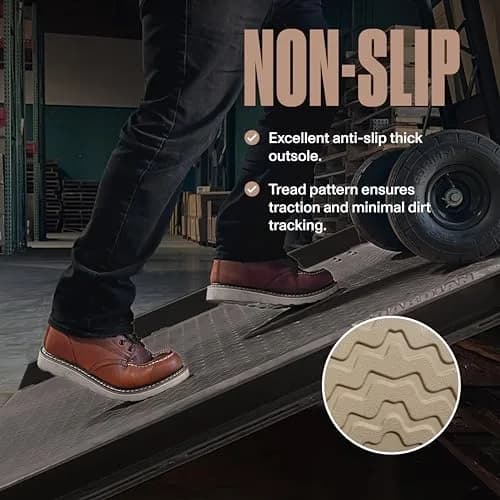 EVER BOOTS Moc Toe Work Boots for Men, Lightweight Leather Construction, Steel Shank, US 12 (Brown) | Goodyear Welted Industrial Safety Footwear thumbnail 4