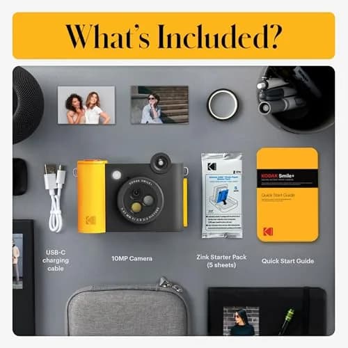 KODAK Smile+ 2-in-1 Digital Instant Camera & Printer 10MP, 2x3" Prints | Black thumbnail 3