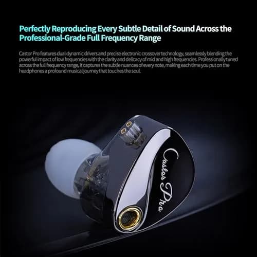 CCA KZ Castor Pro Tunable In Ear Monitor 20-40000Hz, 16Ω Impedance, Customizable Sound, Deep Bass, Wired 3.5mm Earphones thumbnail 5