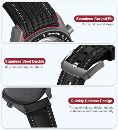 REBANDACE Silicone Watch Strap for Omega x Swatch MoonSwatch 20mm | Curved End, No Gap, Adjustable Fit thumbnail 3