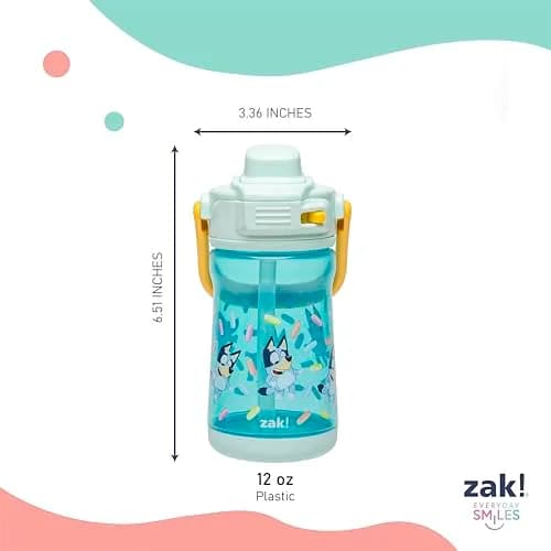 Zak Designs Bluey Beacon Kids Water Bottle 12oz | Leak-Proof, Durable Plastic, Liquid Lock Spout thumbnail 7