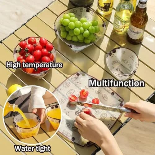 MIUPOO Collapsible Bowl Plate Cup Set | Portable Foldable Camping Tableware, Food Grade Material, 3 Sizes thumbnail 6