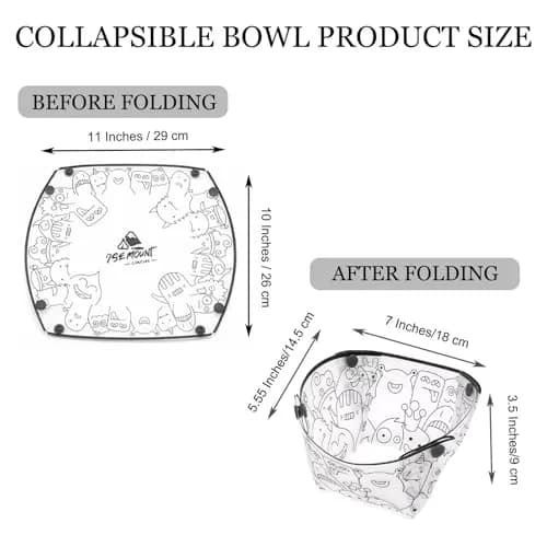 MIUPOO Collapsible Bowl Set, Portable Mess Kit, Food Grade Material, 7×5.5×3.5 Inches, 4 Pieces thumbnail 2