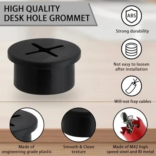 KITANIS 3/4 Inch(20mm) Desk Grommet | Durable Silicone Cable Hole Cover for Cables & Wires thumbnail 3