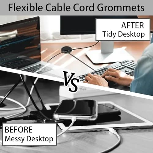 KITANIS 2 Inch(50mm) Desk Grommet | Wire Cable Hole Cover for Furniture & Cables thumbnail 6