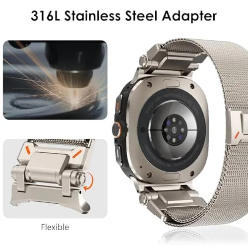 NewWays Milanese Loop for Galaxy Watch Ultra 47mm | Magnetic Stainless Steel Strap for Men thumbnail 2