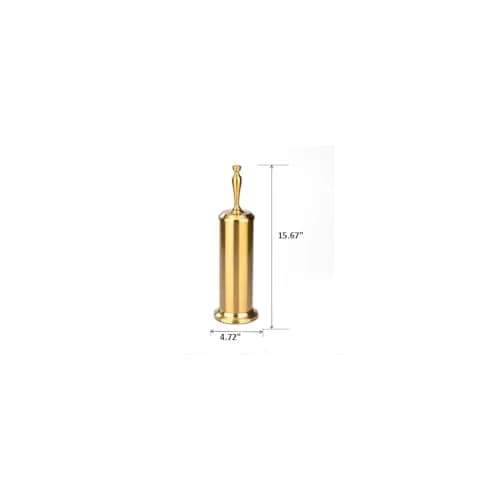 J&V TEXTILES Aged Brass Toilet Brush with Long Handle & Covered Holder | Vintage-Inspired Bathroom Scrubber thumbnail 4