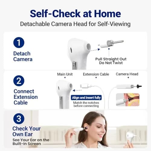 ScopeAround Otoscope with Light | HD Screen, No App Needed, Family Ear Camera thumbnail 5