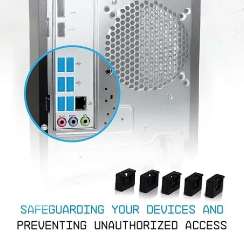 PortPlugs USB-A Port Blockers 50 Pack with 3 Keys | Secure Physical Access Control thumbnail 4